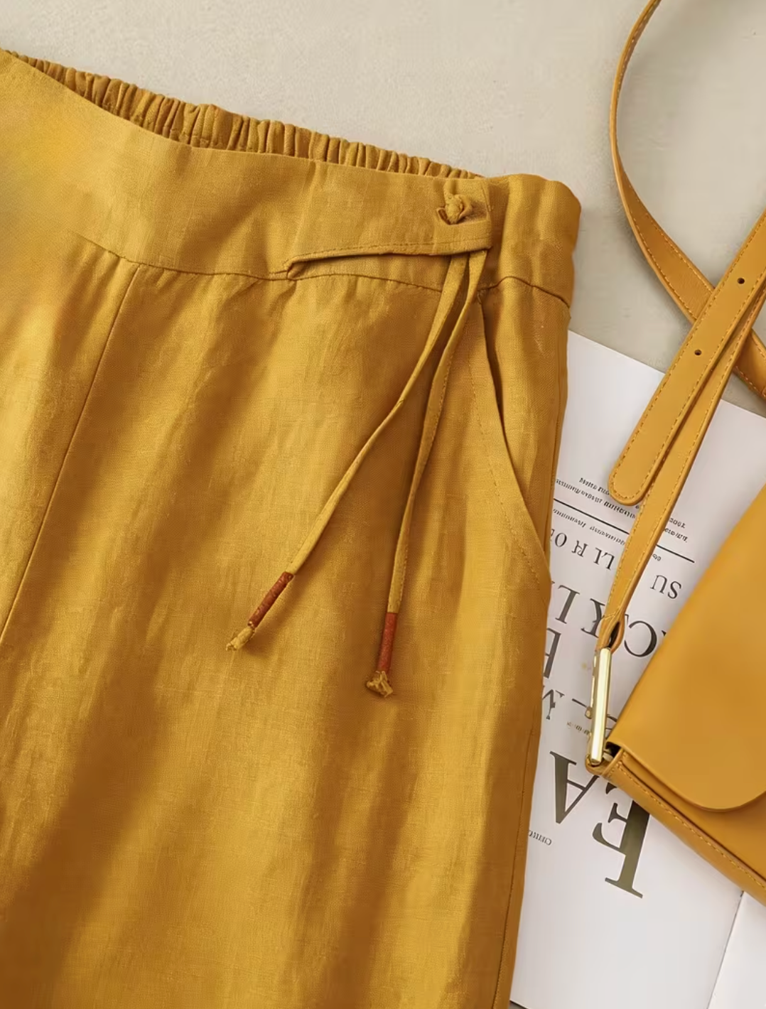CLAIRE LYON | PANTALONS EN LIN À JAMBES LARGES POUR FEMMES