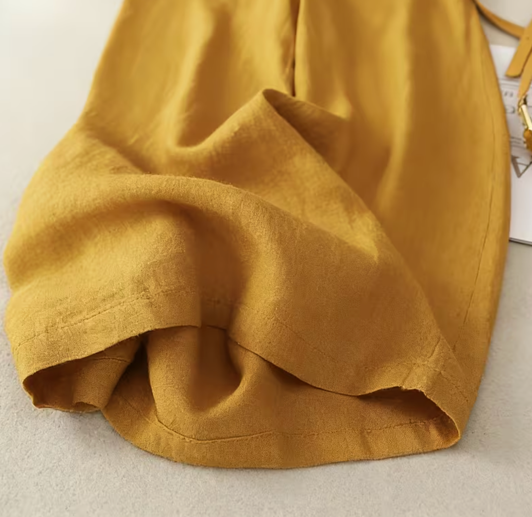 CLAIRE LYON | PANTALONS EN LIN À JAMBES LARGES POUR FEMMES