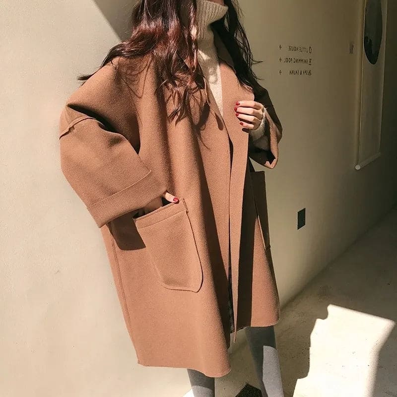 MAURA | Manteau Trench en Mélange de Maille Oversize