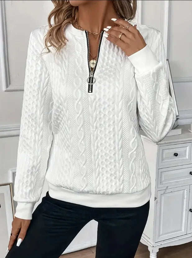 CLAIRE LYON | SWEAT ZIPPÉ TEXTURÉ POUR FEMMES