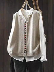 Cardigan femme en tricot doux à col rond – coupe fluide, élégant et confortable pour l’automne et l’hiver
