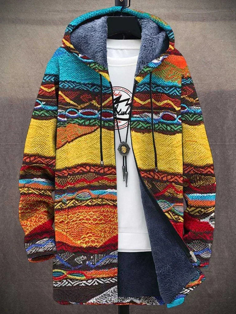 Veste femme à capuche imprimé artistique – veste polaire streetwear chaude