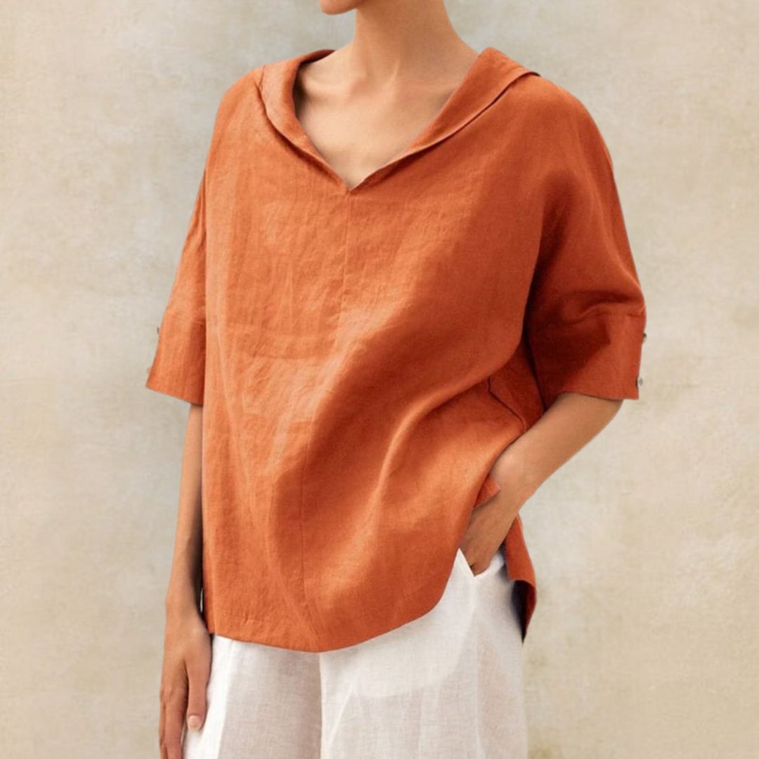 CLAIRE LYON | CHEMISE À COL EN V POUR FEMME