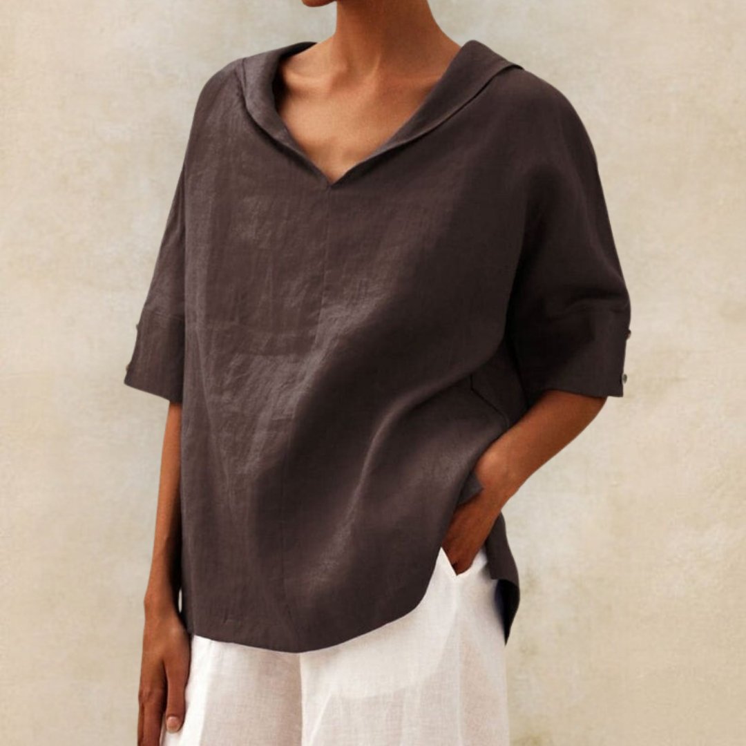 CLAIRE LYON | CHEMISE À COL EN V POUR FEMME
