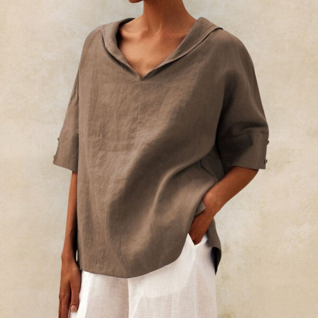 CLAIRE LYON | CHEMISE À COL EN V POUR FEMME