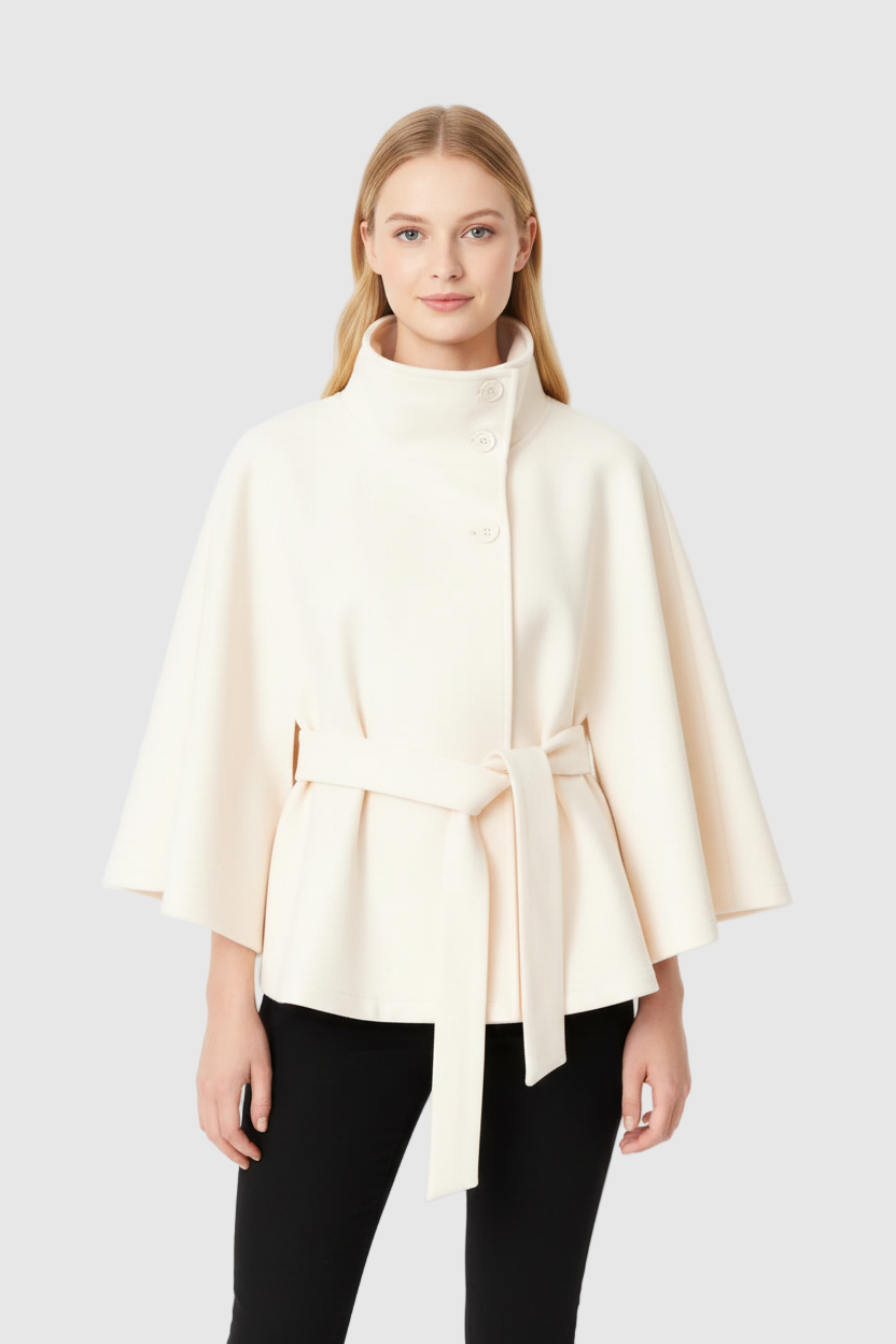 Sofia - Manteau maille femme à col élégant