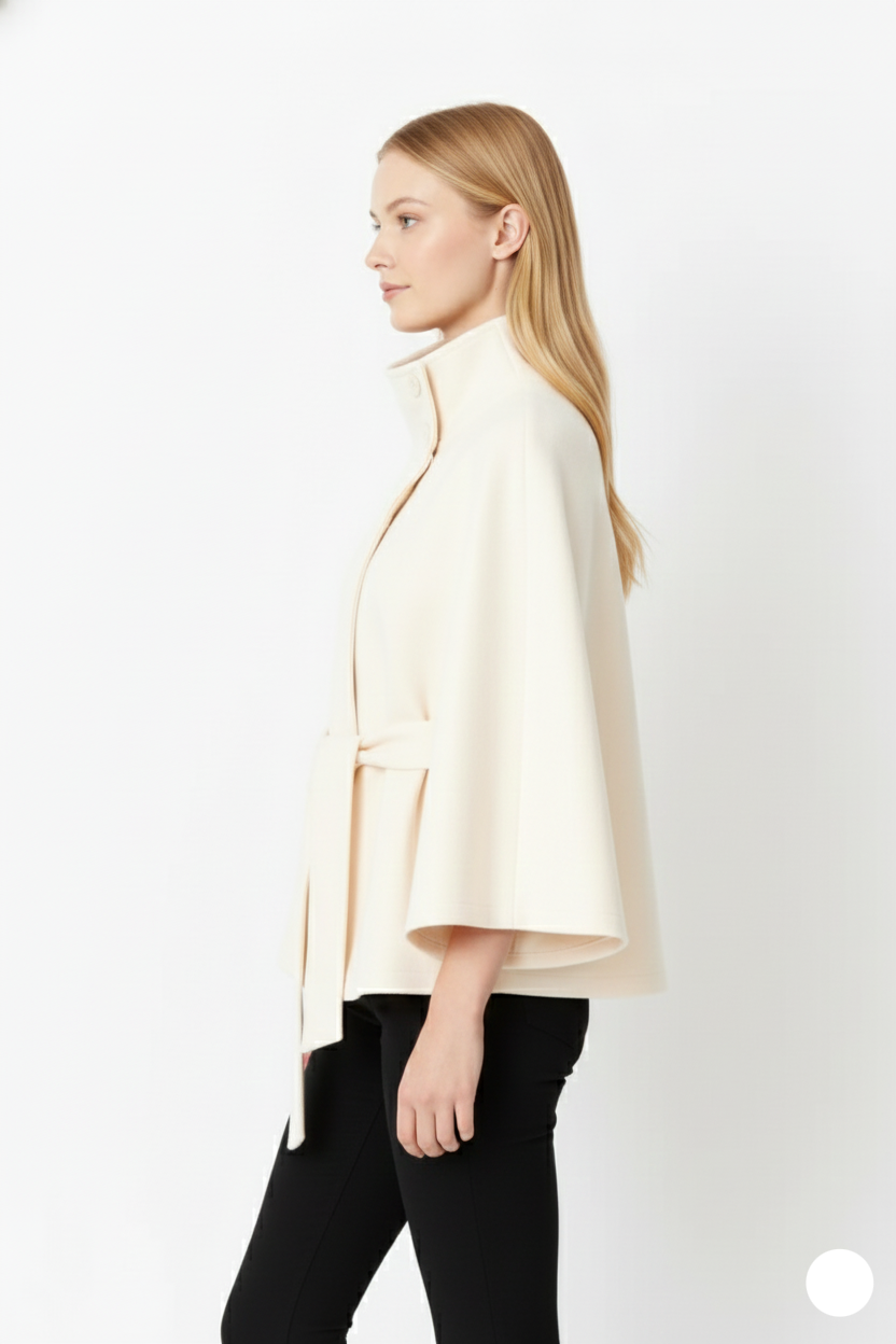 Sofia - Manteau maille femme à col élégant