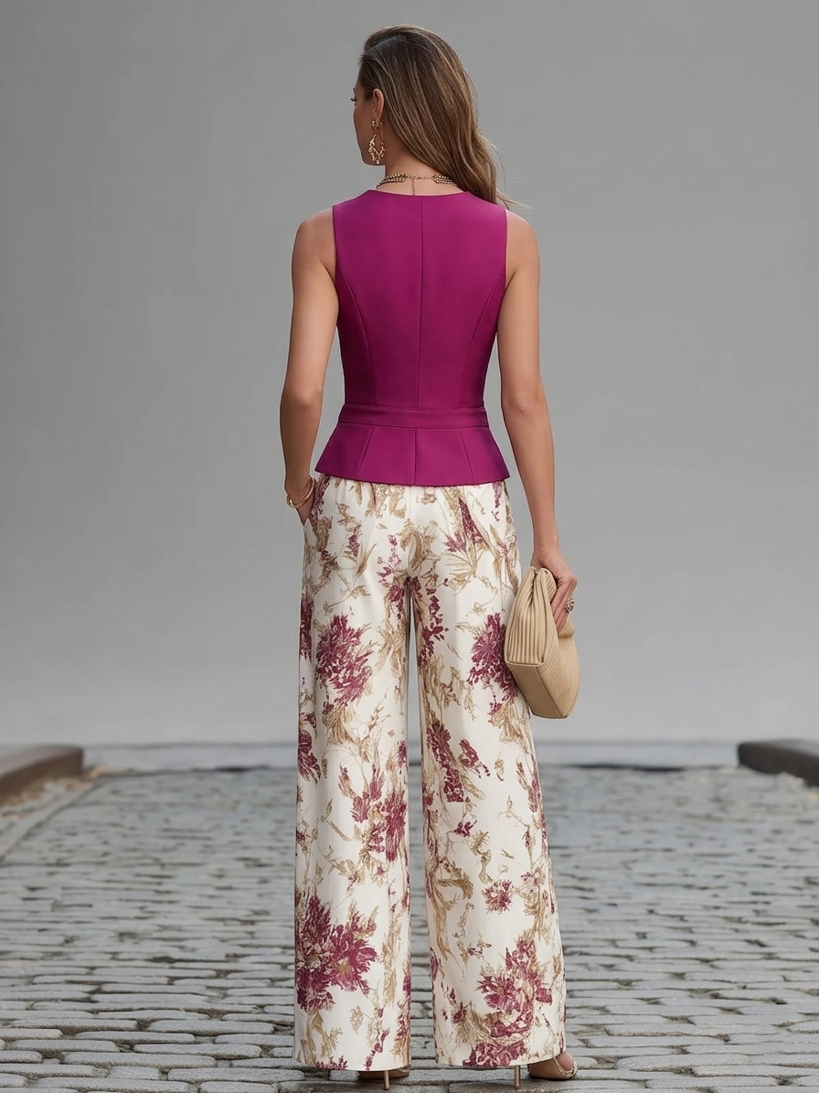 CLAIRE LYON | ENSEMBLE PANTALON FLORAL POUR FEMMES