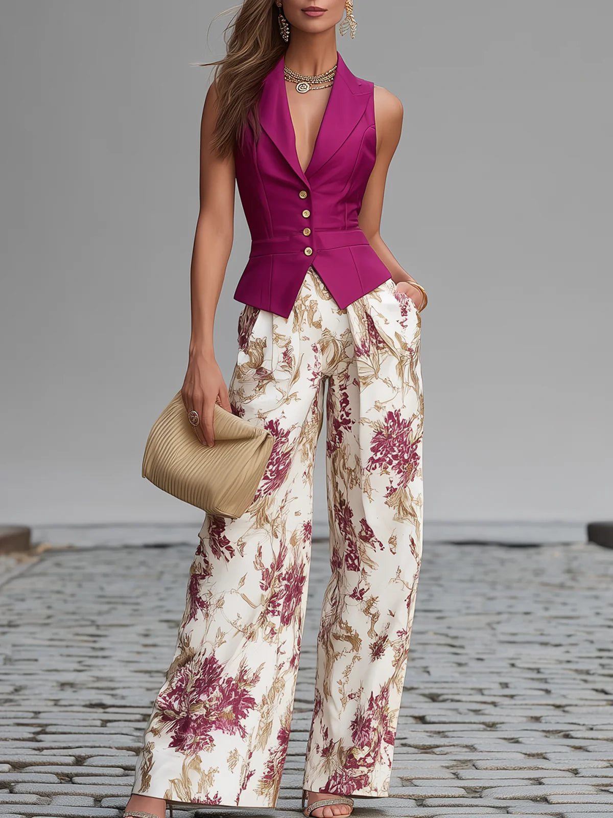 CLAIRE LYON | ENSEMBLE PANTALON FLORAL POUR FEMMES