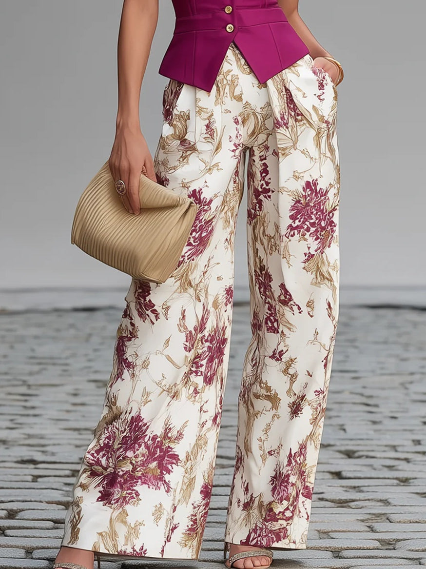 CLAIRE LYON | ENSEMBLE PANTALON FLORAL POUR FEMMES