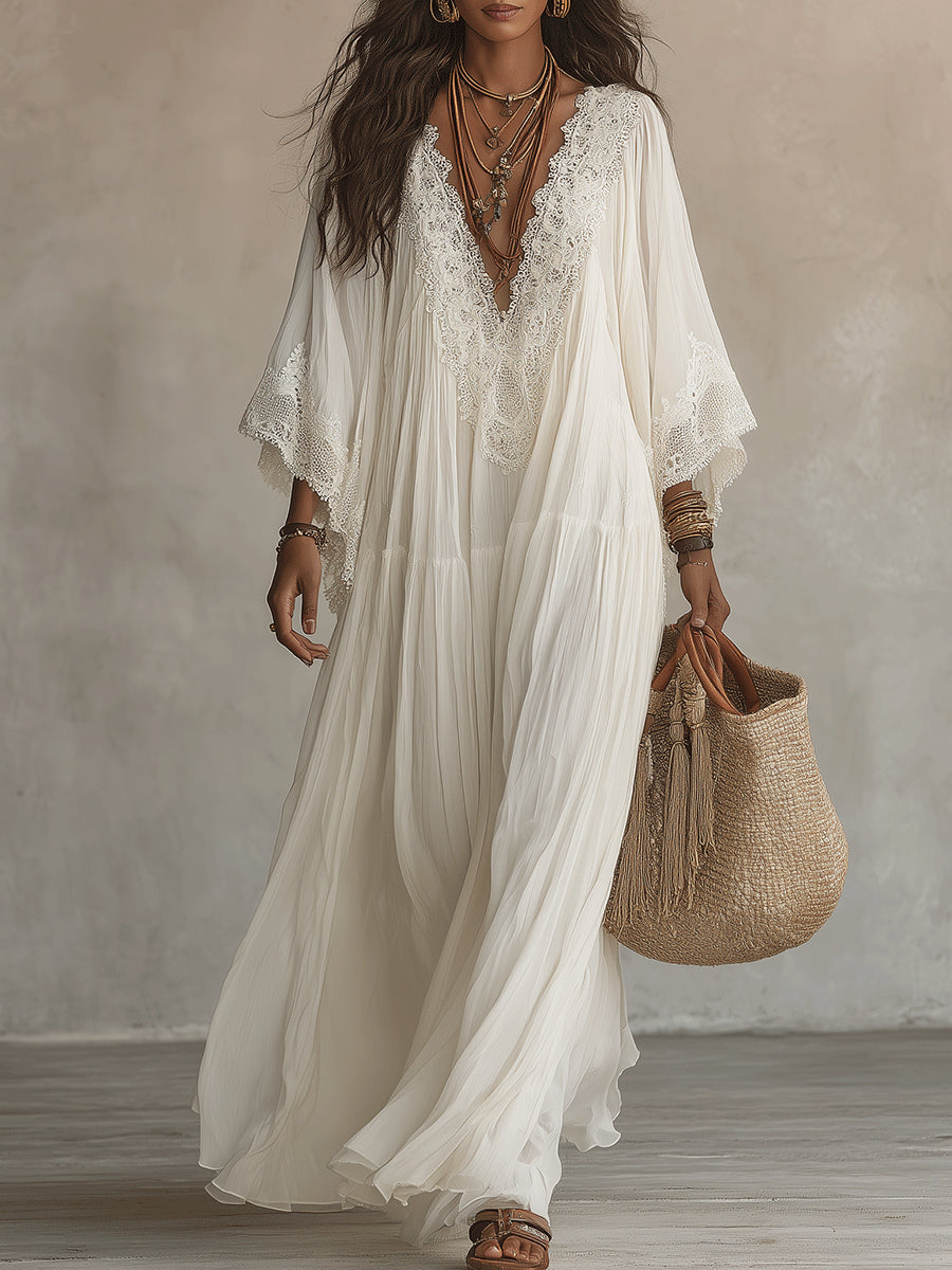 CLAIRE LYON | ÉLÉGANTE ROBE MAXI EN DENTELLE POUR FEMMES