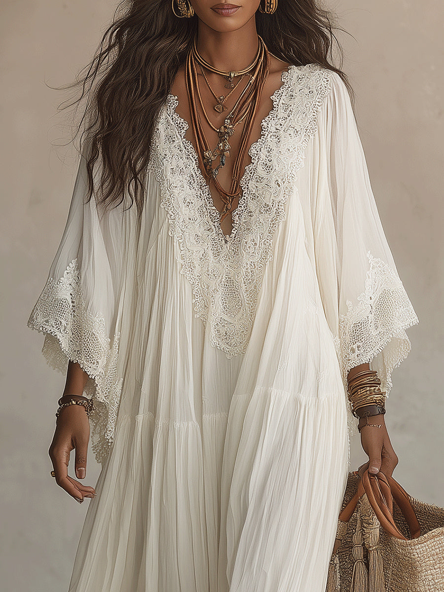 CLAIRE LYON | ROBE MAXI AVEC DENTELLE POUR FEMMES