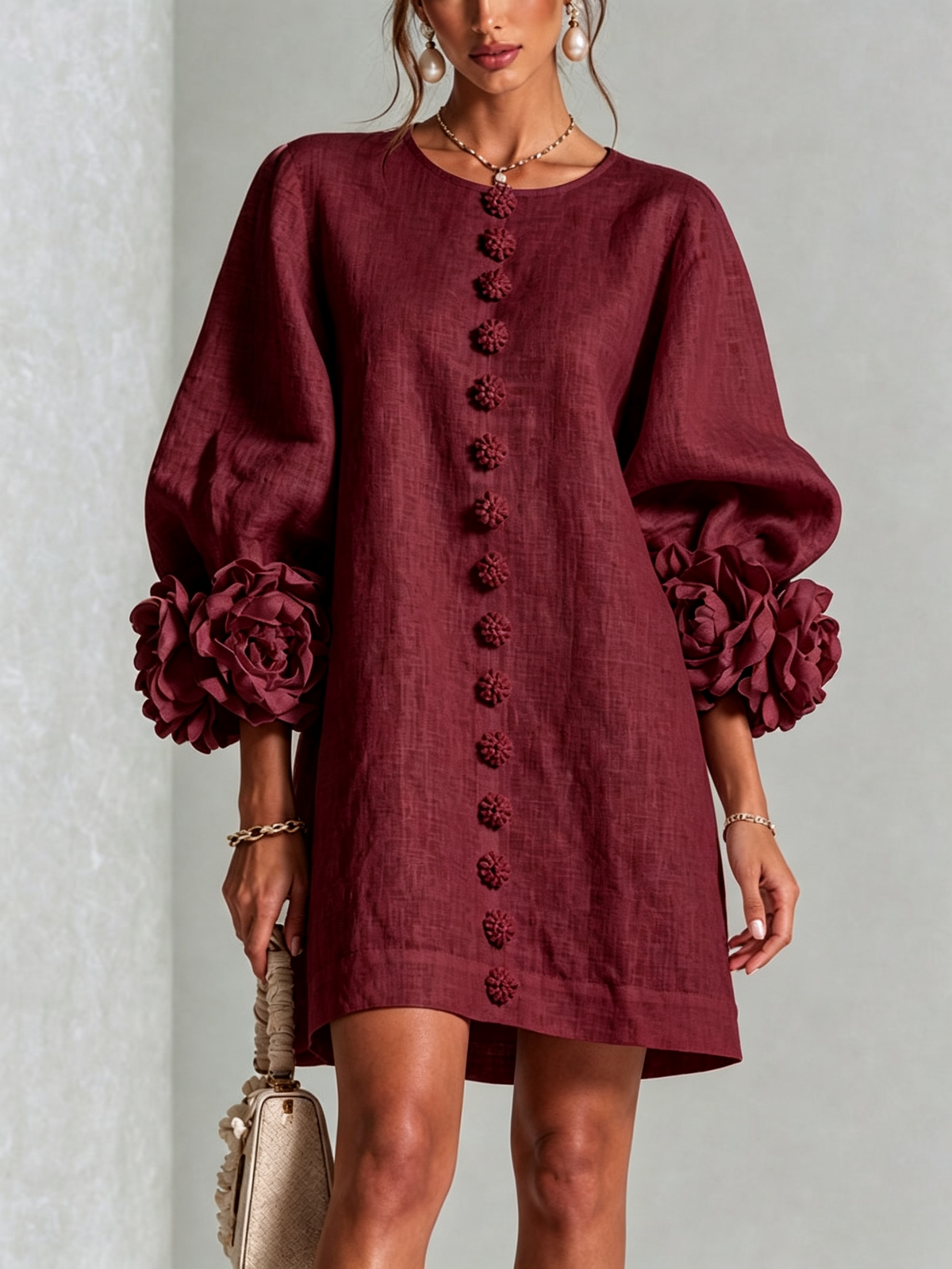 CLAIRE LYON | ROBE ÉLÉGANTE À MANCHES POUR FEMMES