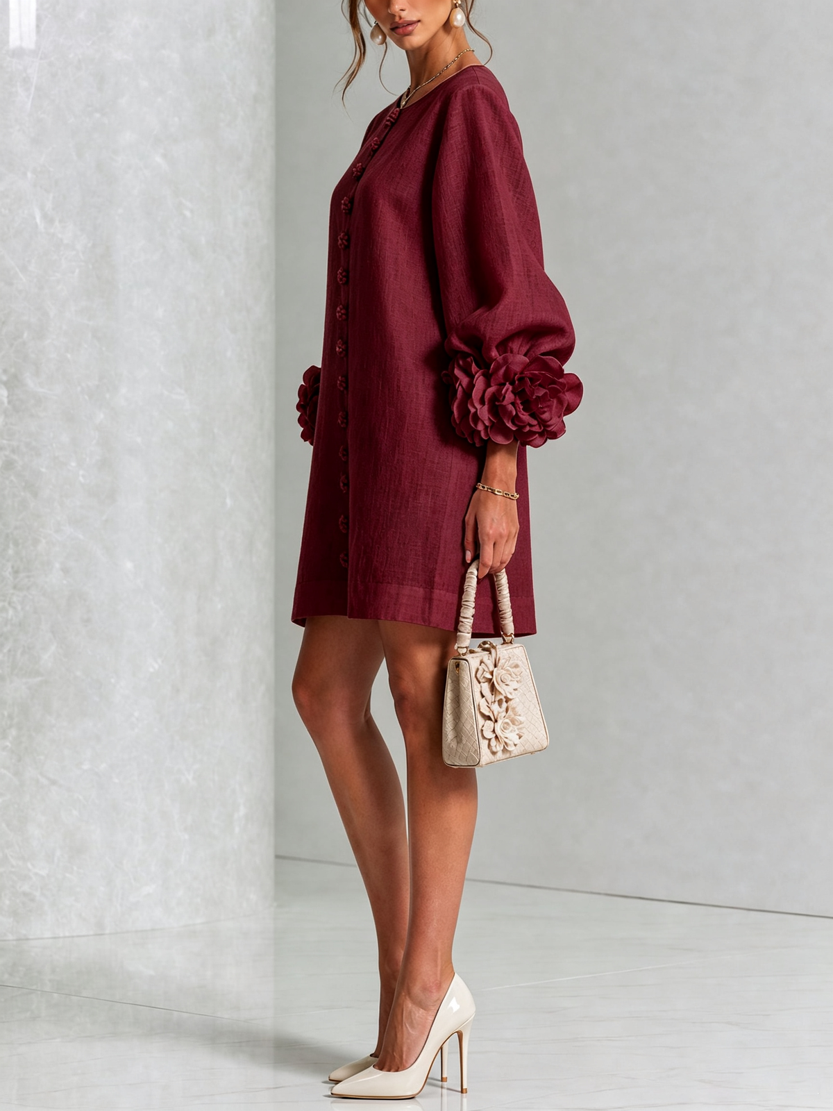 CLAIRE LYON | ROBE ÉLÉGANTE À MANCHES POUR FEMMES