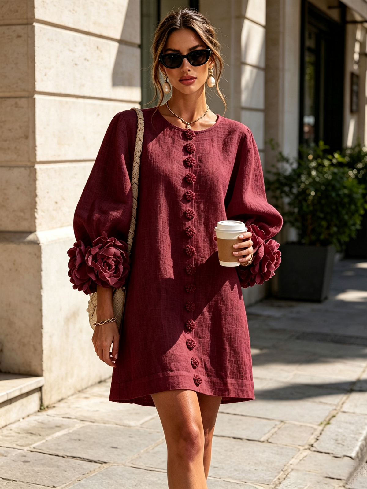 CLAIRE LYON | ROBE ÉLÉGANTE À MANCHES POUR FEMMES