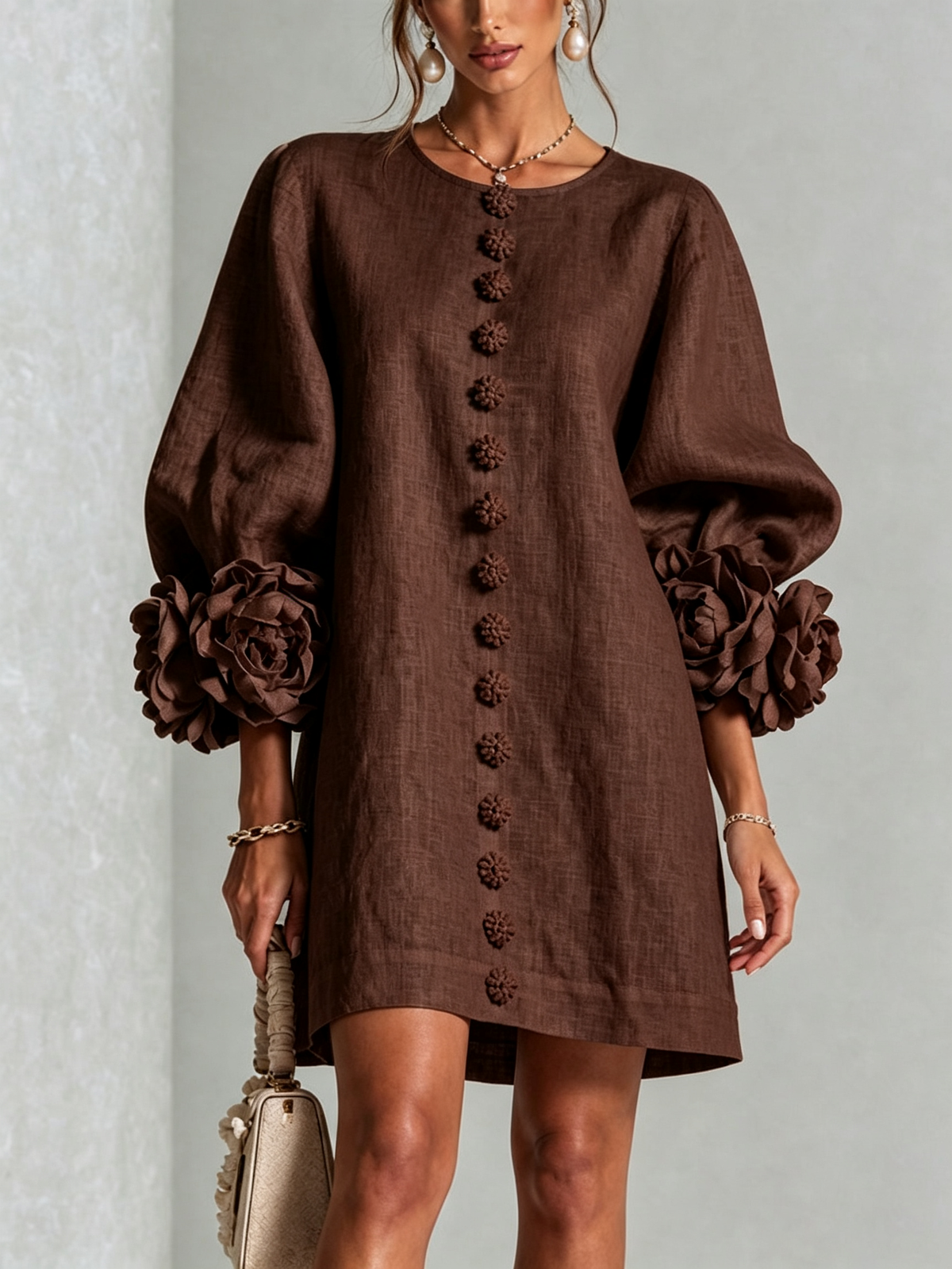 CLAIRE LYON | ROBE ÉLÉGANTE À MANCHES POUR FEMMES