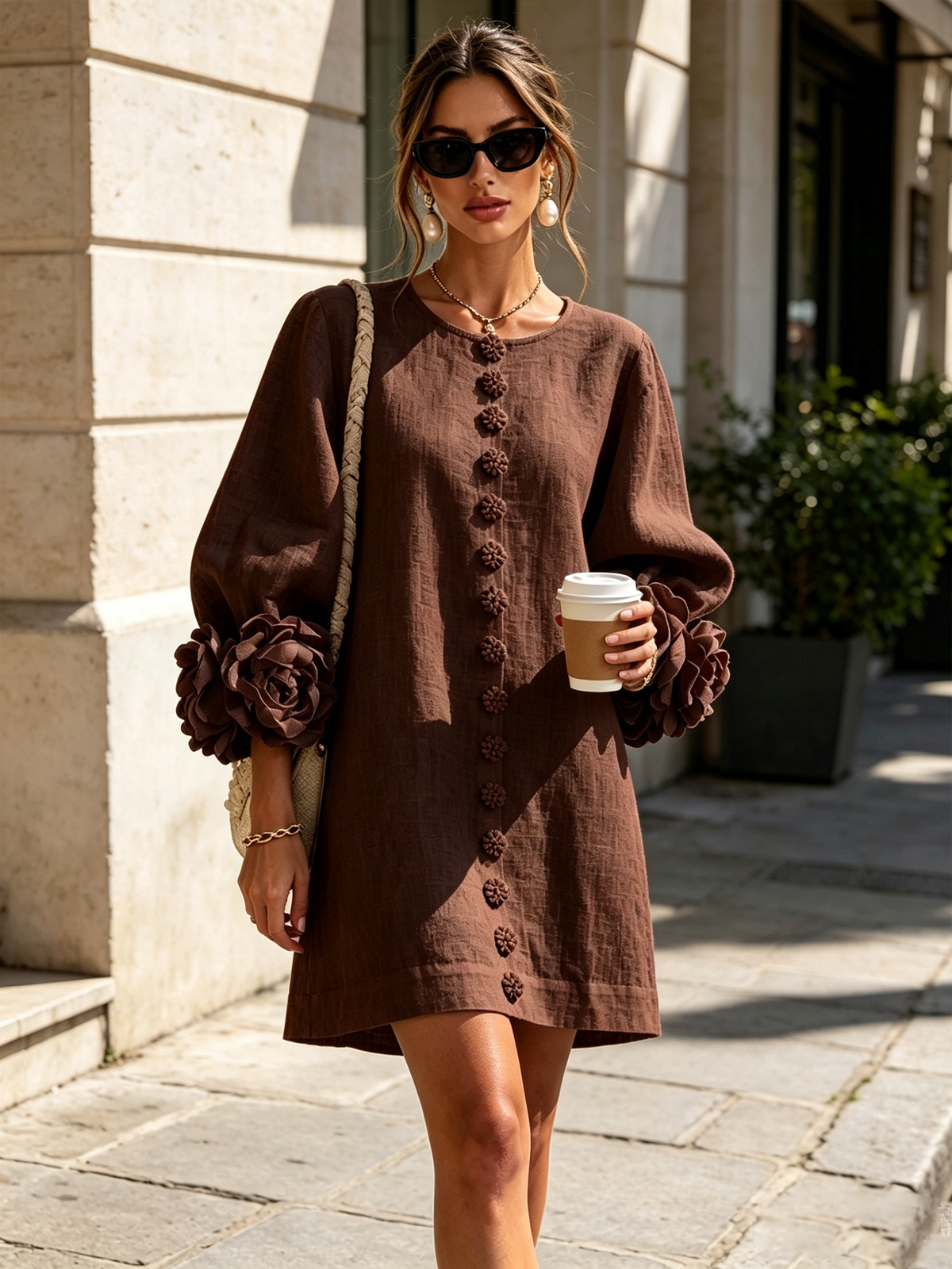 CLAIRE LYON | ROBE ÉLÉGANTE À MANCHES POUR FEMMES