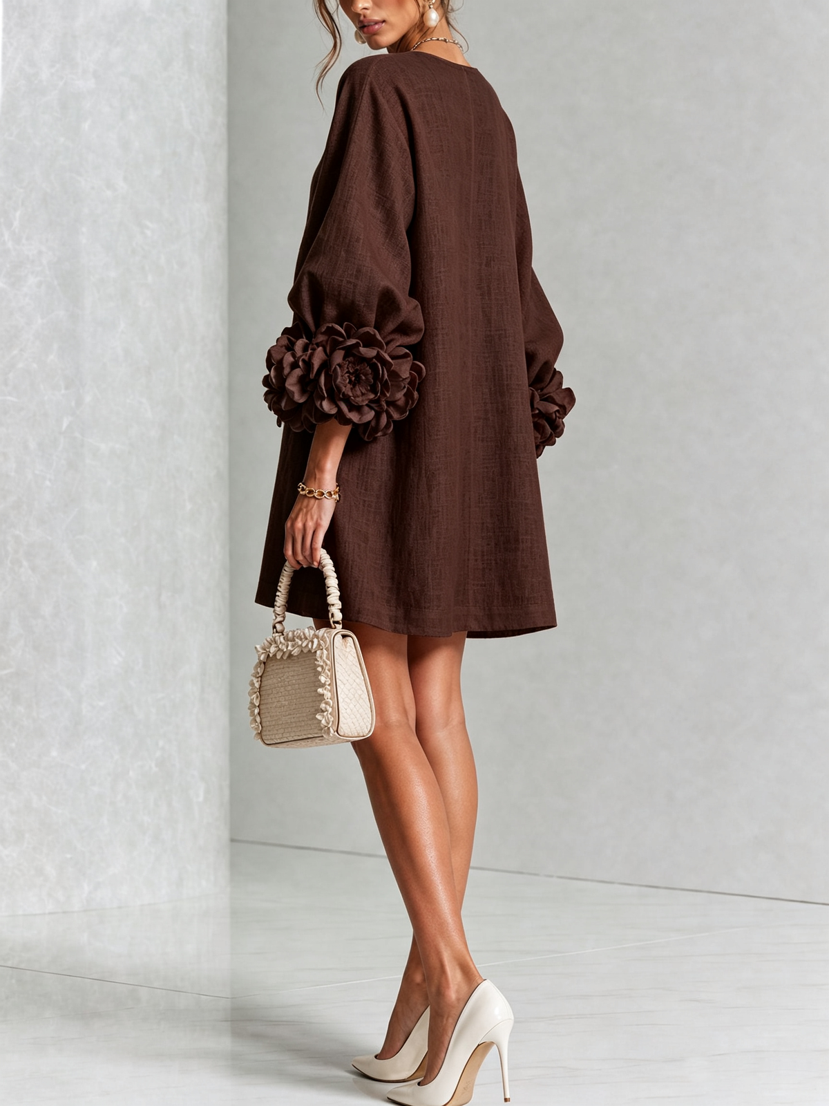 CLAIRE LYON | ROBE ÉLÉGANTE À MANCHES POUR FEMMES