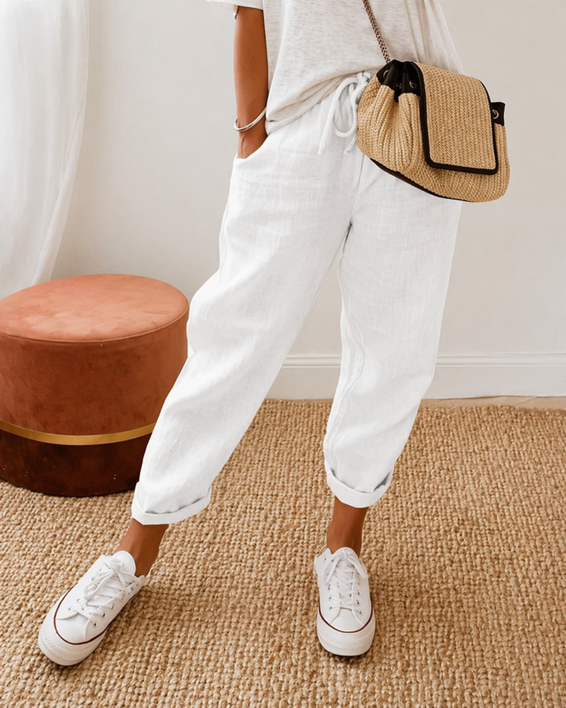CLAIRE LYON | PANTALON LIN DÉTENDU POUR FEMMES