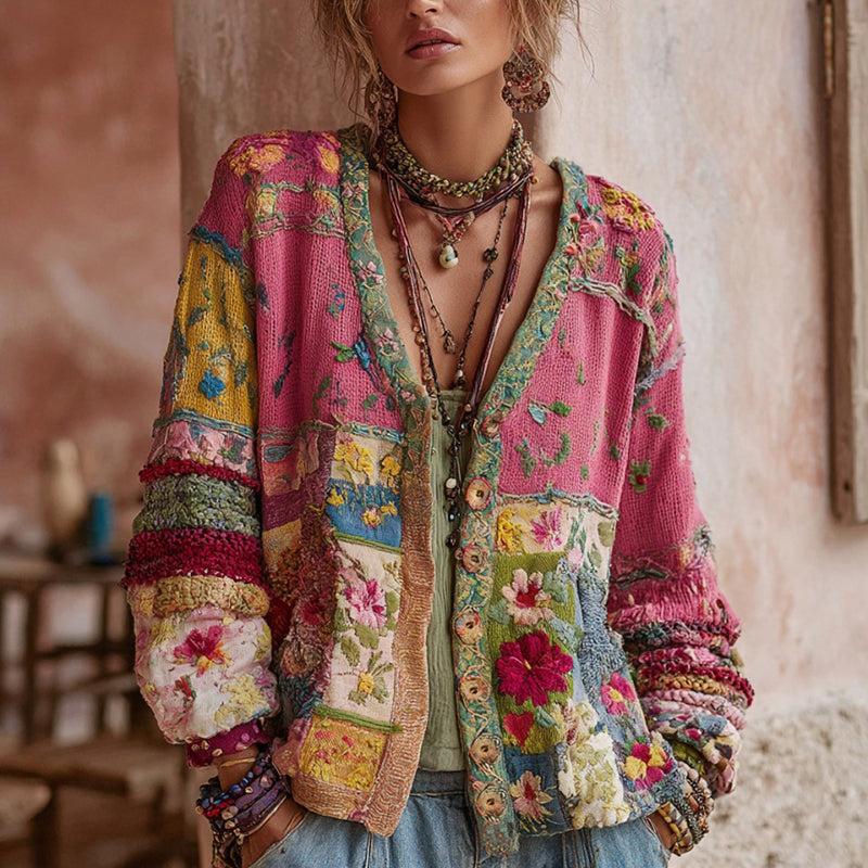CLAIRE LYON | GILET EN PATCHWORK FLORAL POUR FEMMES