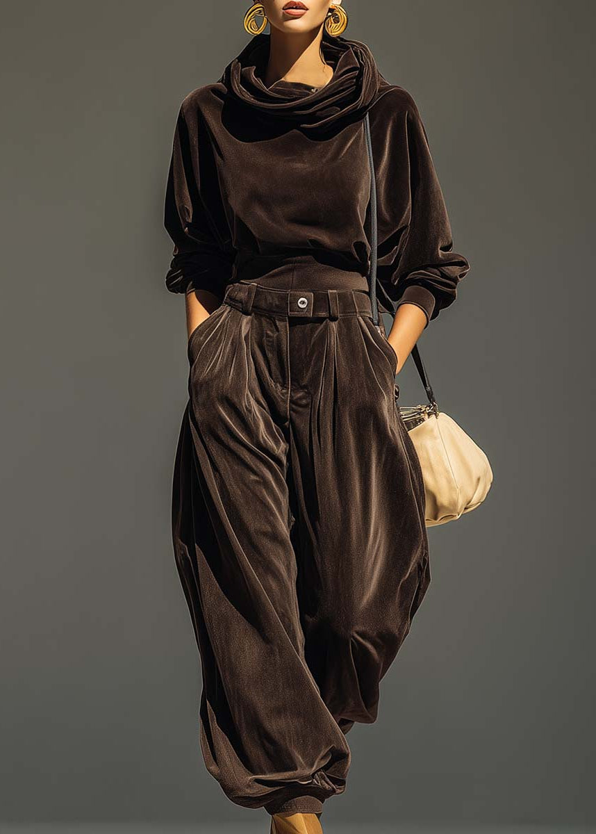 Léonie - Ensemble Velours Sweat à Capuche et Pantalon Ample