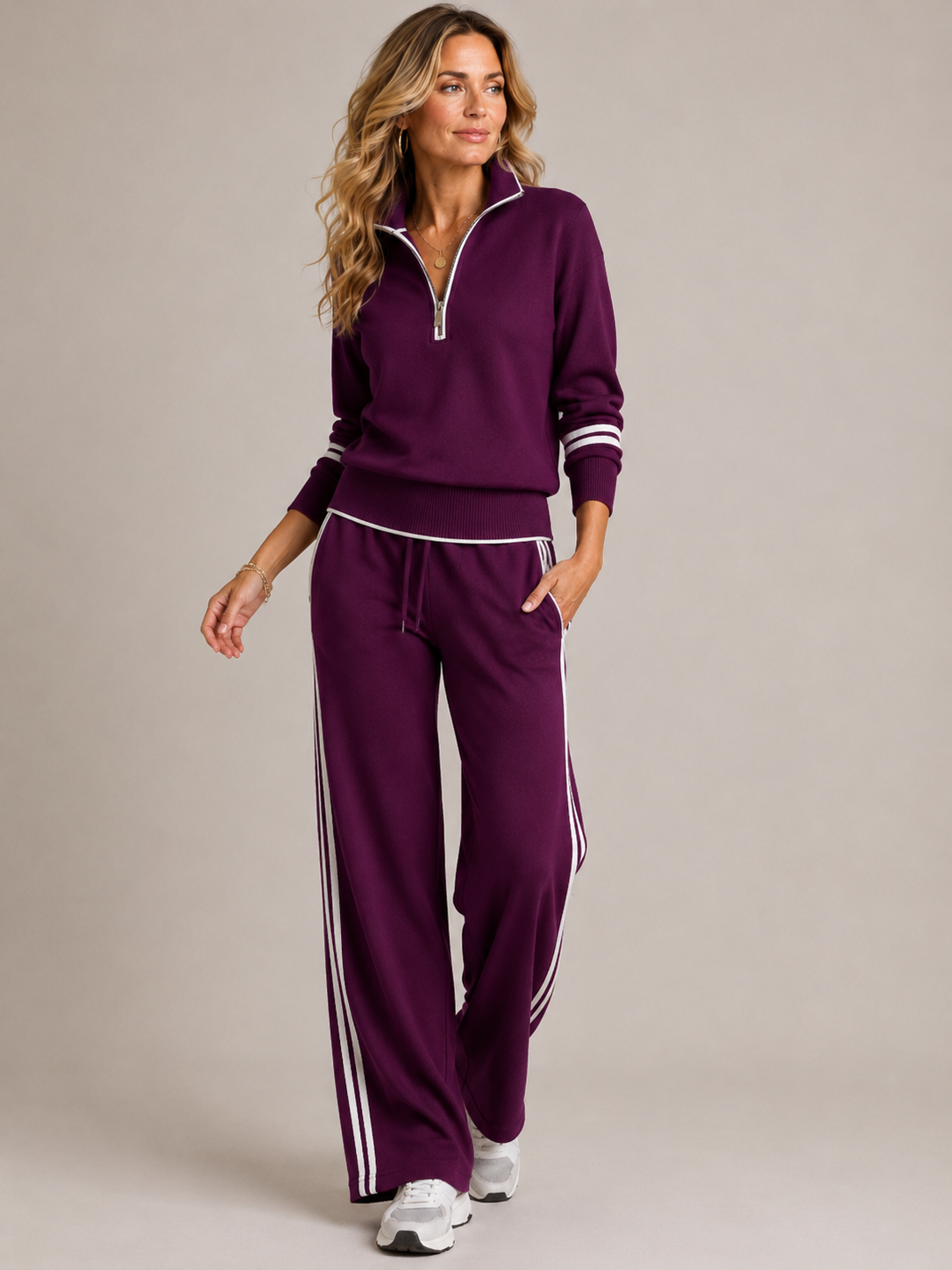 CLAIRE LYON | ENSEMBLE PANTALON ZIP MI-HAUT POUR FEMMES