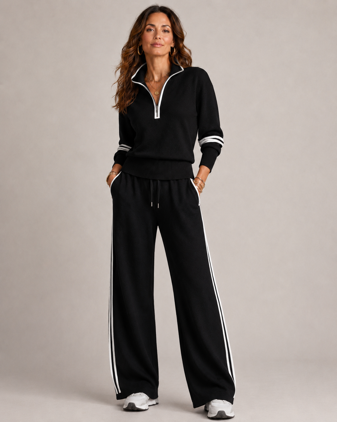 CLAIRE LYON | ENSEMBLE PANTALON ZIP MI-HAUT POUR FEMMES