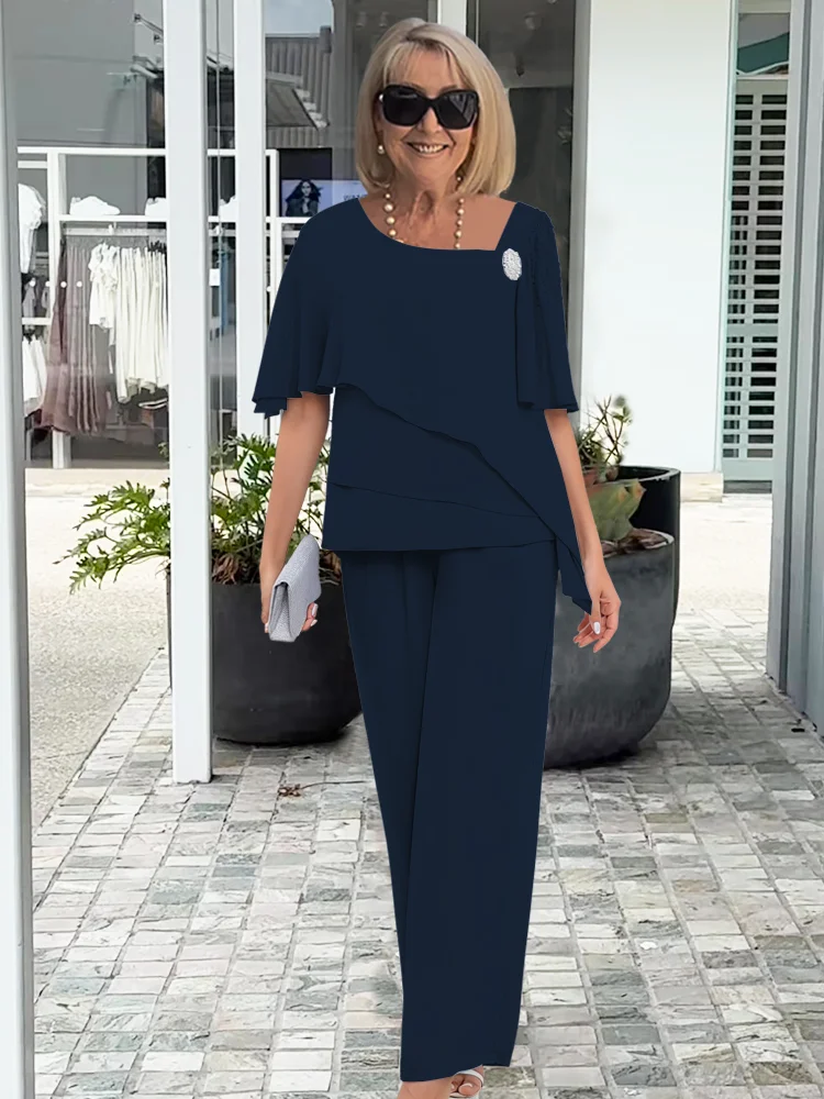 CLAIRE LYON | ENSEMBLE PANTALON EN CHIFFON ÉLÉGANT POUR FEMMES