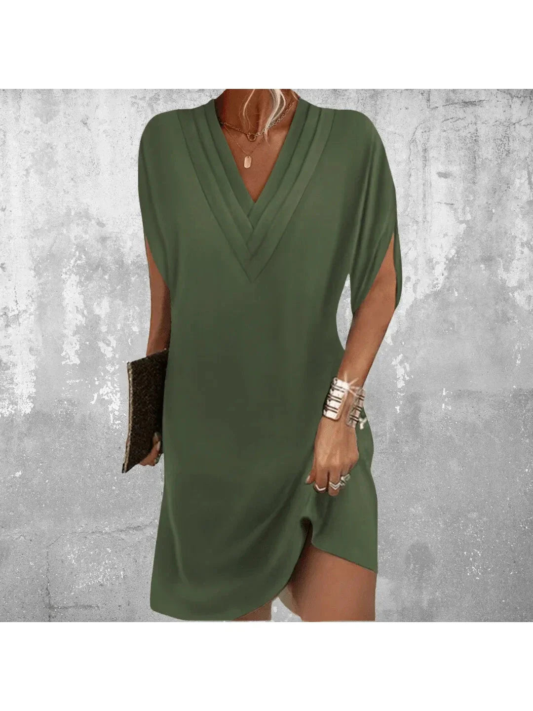 CLAIRE LYON | ROBE TUNIQUE À COL EN V POUR FEMMES
