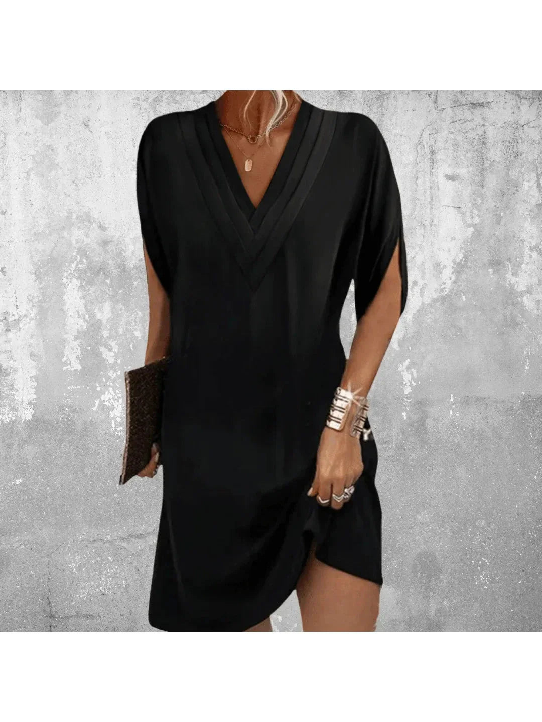 CLAIRE LYON | ROBE TUNIQUE À COL EN V POUR FEMMES