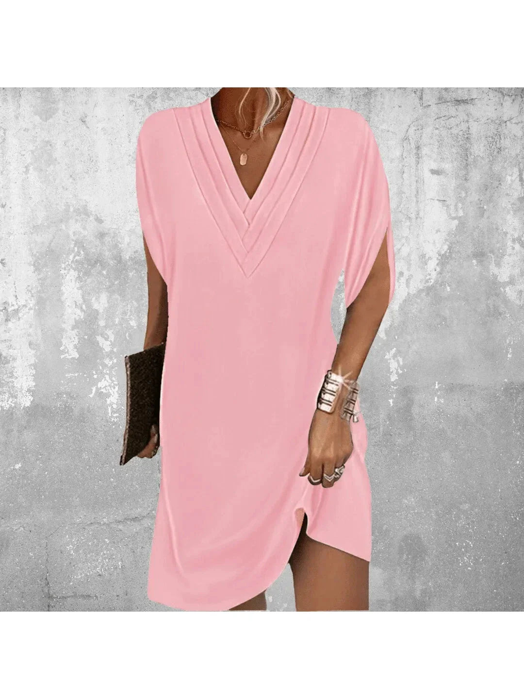 CLAIRE LYON | ROBE TUNIQUE À COL EN V POUR FEMMES