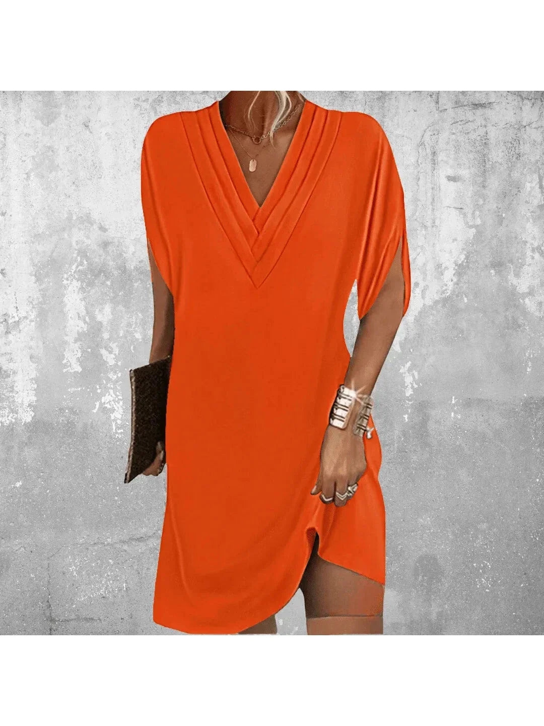 CLAIRE LYON | ROBE TUNIQUE À COL EN V POUR FEMMES