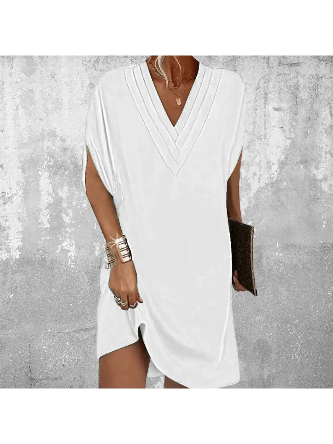 CLAIRE LYON | ROBE TUNIQUE À COL EN V POUR FEMMES