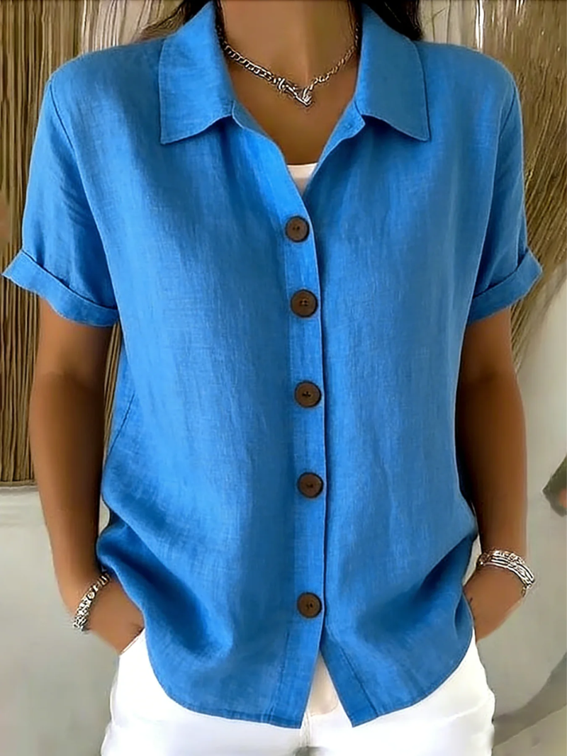 CLAIRE LYON | CHEMISE À MANCHES COURTES AVEC COL POUR FEMMES