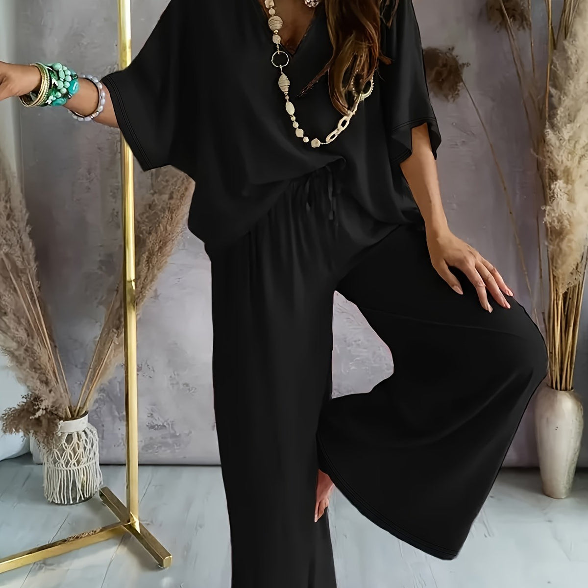 CLAIRE LYON | ENSEMBLE CHIC À COL EN V POUR FEMMES