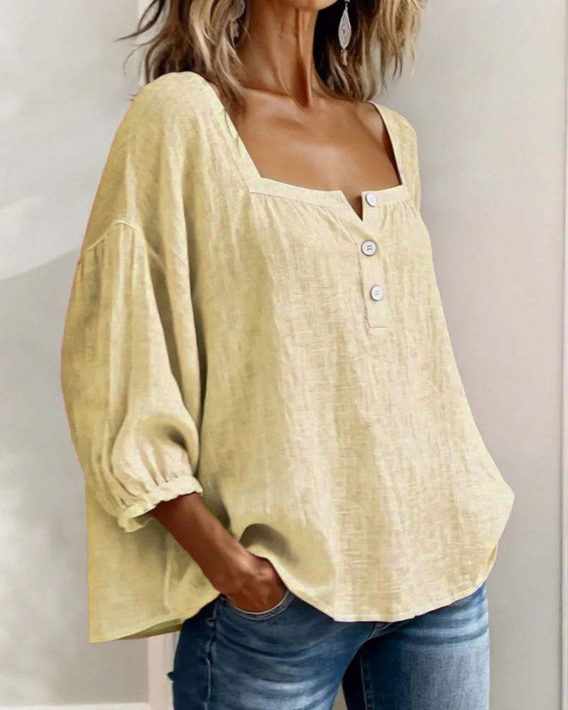 CLAIRE LYON | BLOUSE À COL CARRE POUR FEMMES