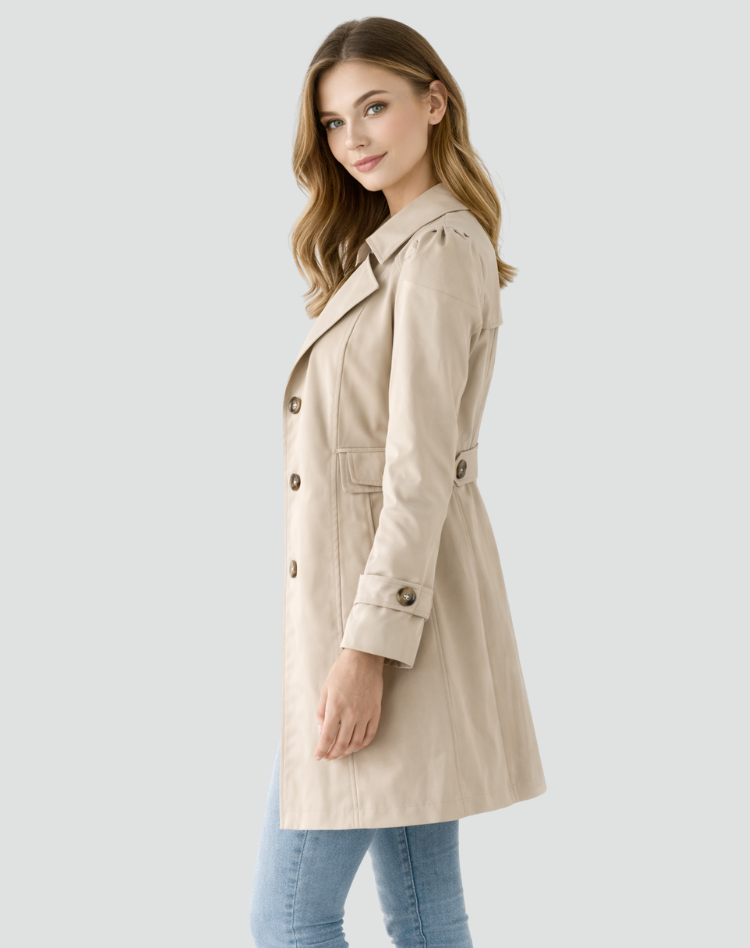 CLAIRE LYON | TRANCHÉE MANTEAU CLASSIQUE À REVERS POUR FEMMES