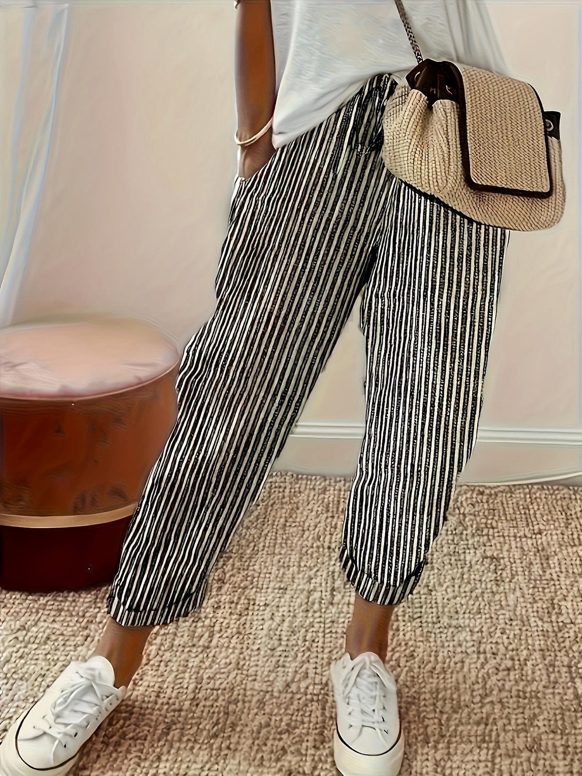 CLAIRE LYON | PANTALONS LARGES À RAYURES POUR FEMMES