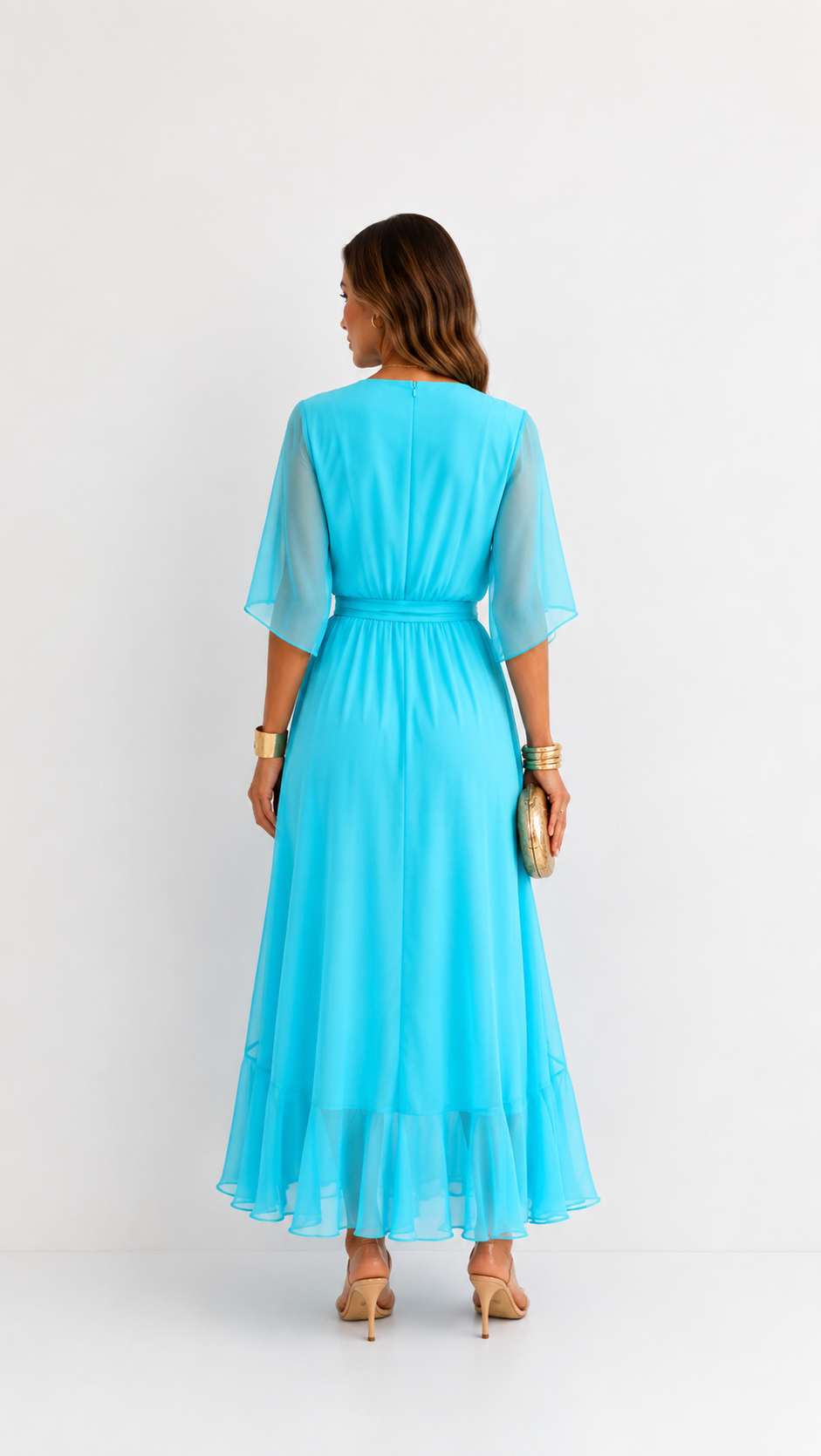 CLAIRE LYON | ROBE EN CHIFFON À ENVELOPPER POUR FEMMES