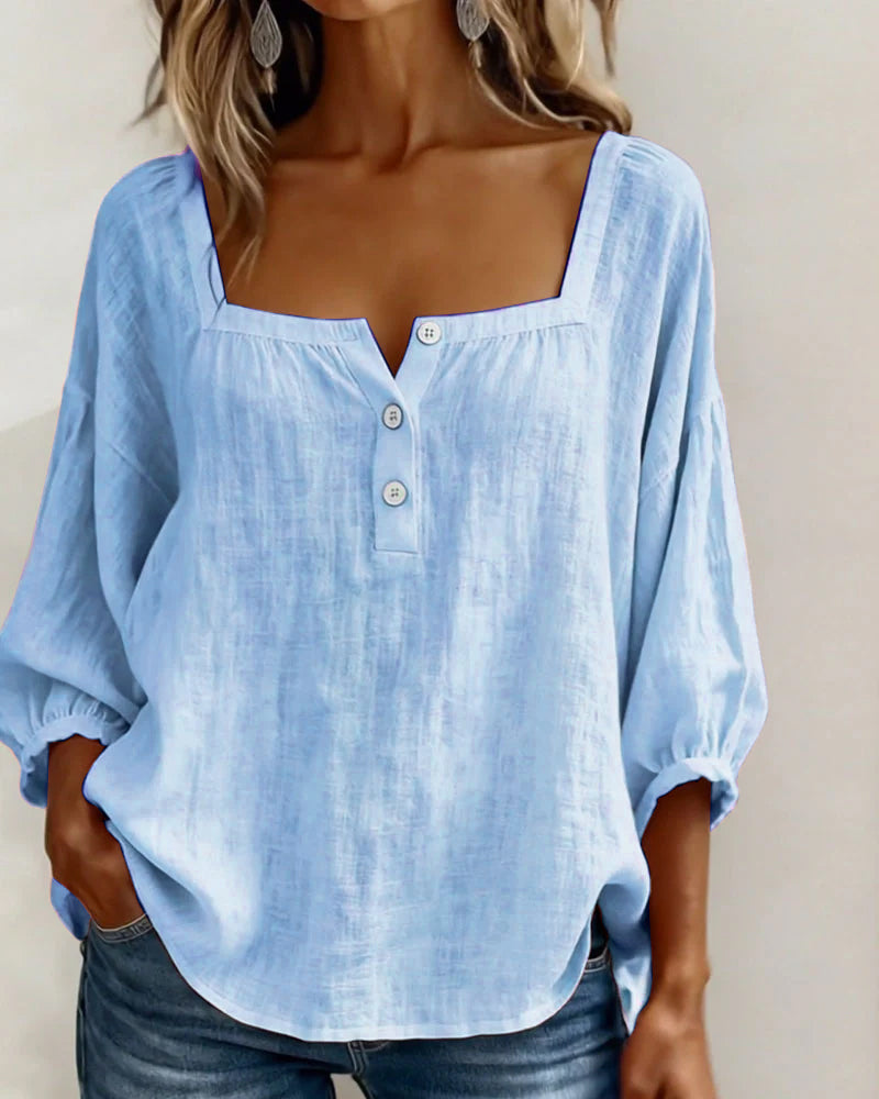 CLAIRE LYON | BLOUSE À COL CARRE POUR FEMMES