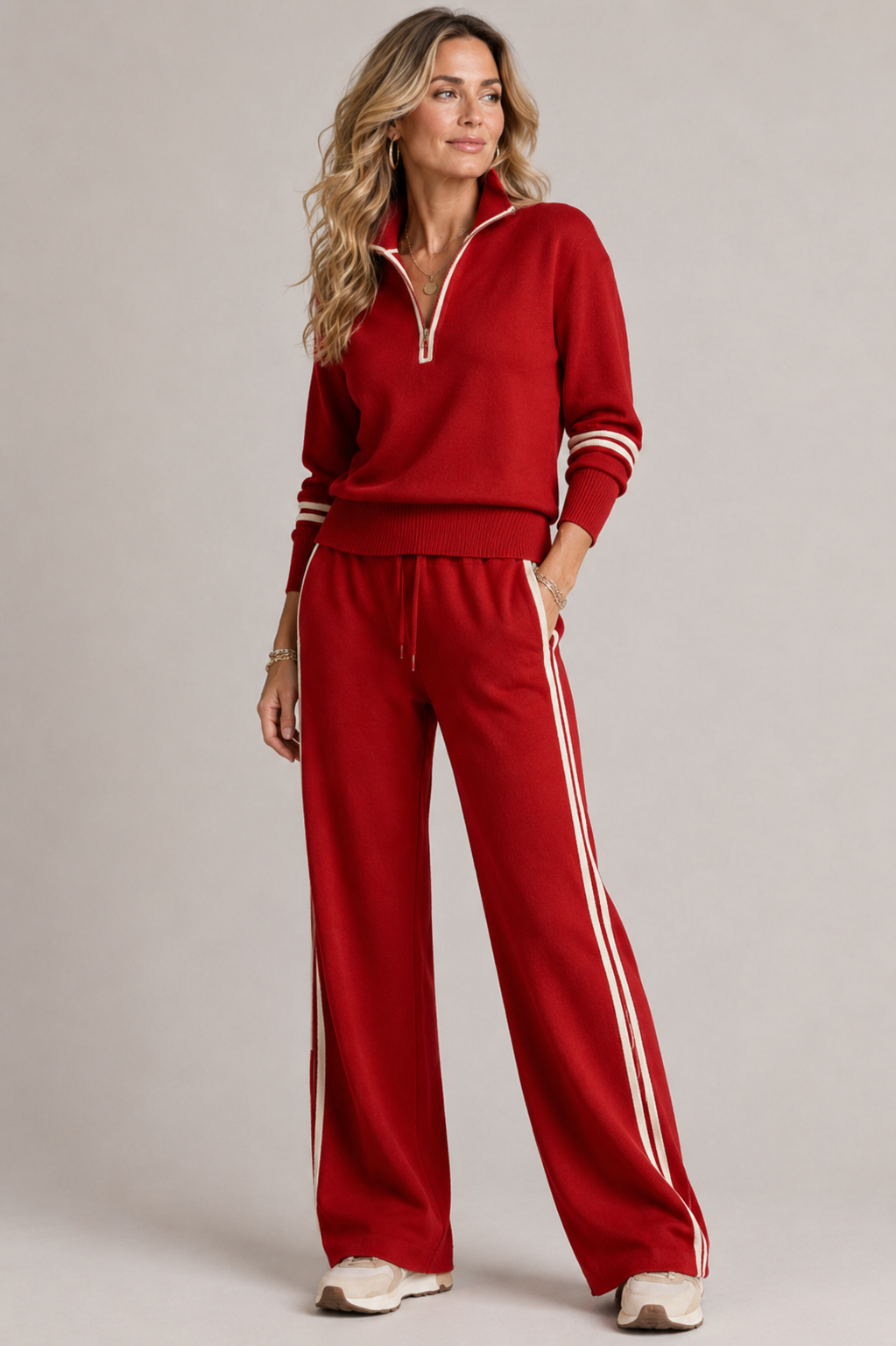 CLAIRE LYON | ENSEMBLE PANTALON ZIP MI-HAUT POUR FEMMES