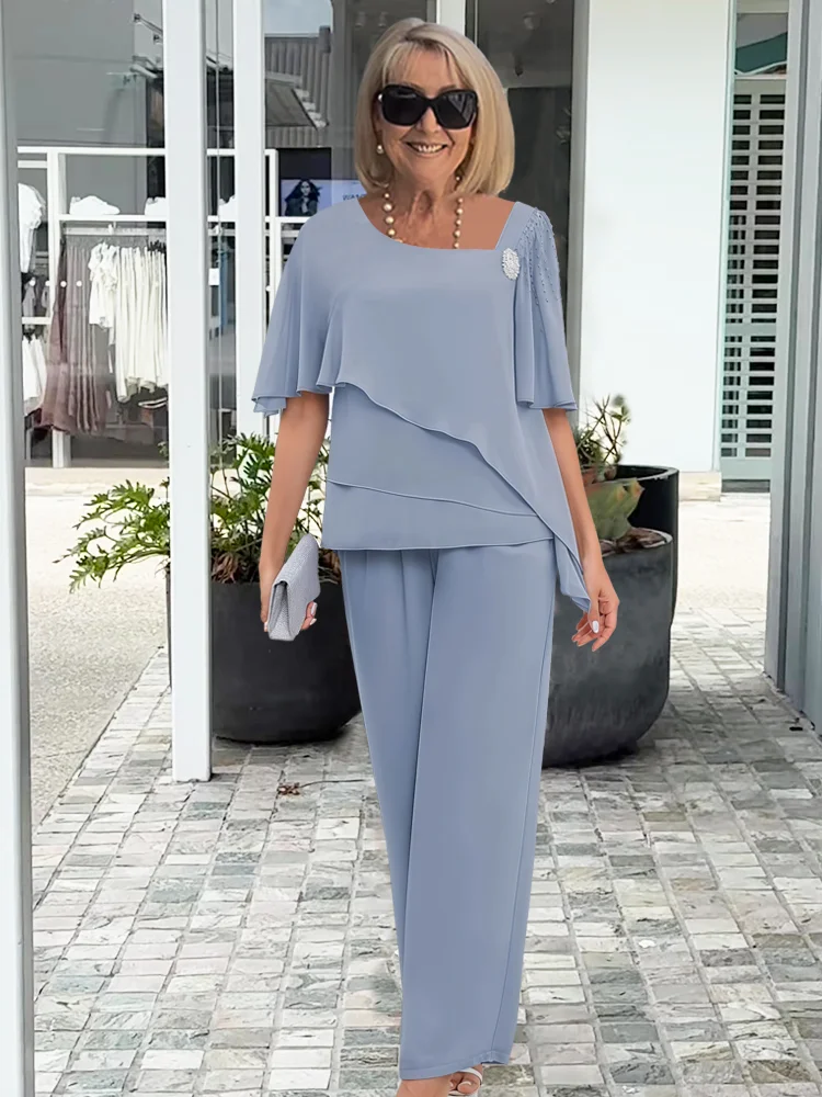 CLAIRE LYON | ENSEMBLE PANTALON EN CHIFFON ÉLÉGANT POUR FEMMES
