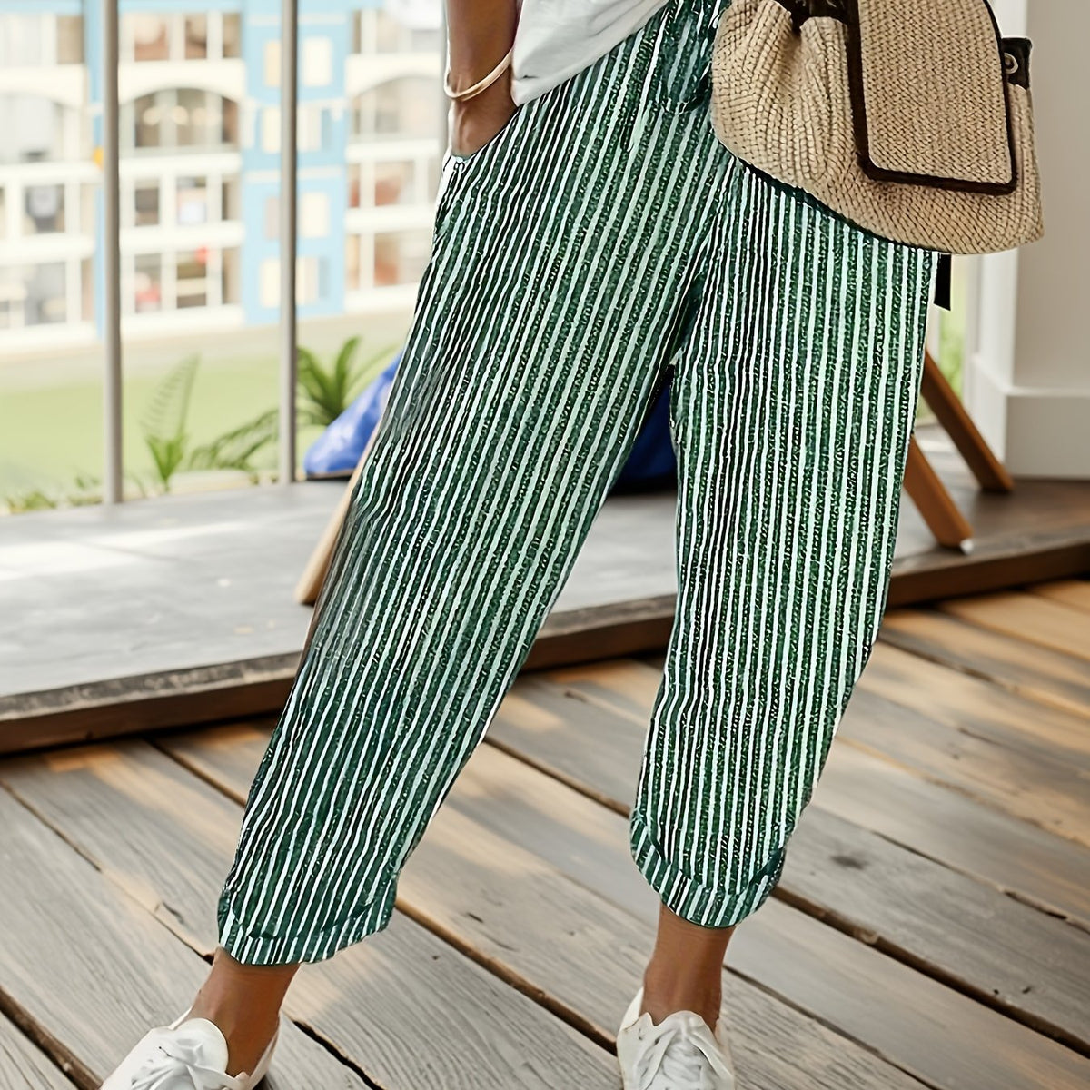 CLAIRE LYON | PANTALONS LARGES À RAYURES POUR FEMMES