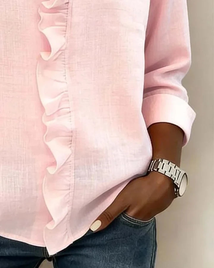 CLAIRE LYON | BLOUSE À COL VOLANTÉ EN V POUR FEMMES