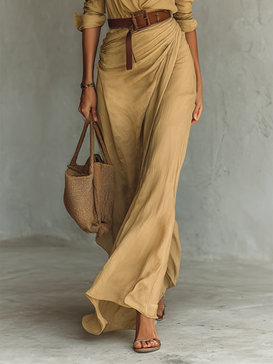 CLAIRE LYON | ROBE MAXI À CEINTURE POUR FEMMES