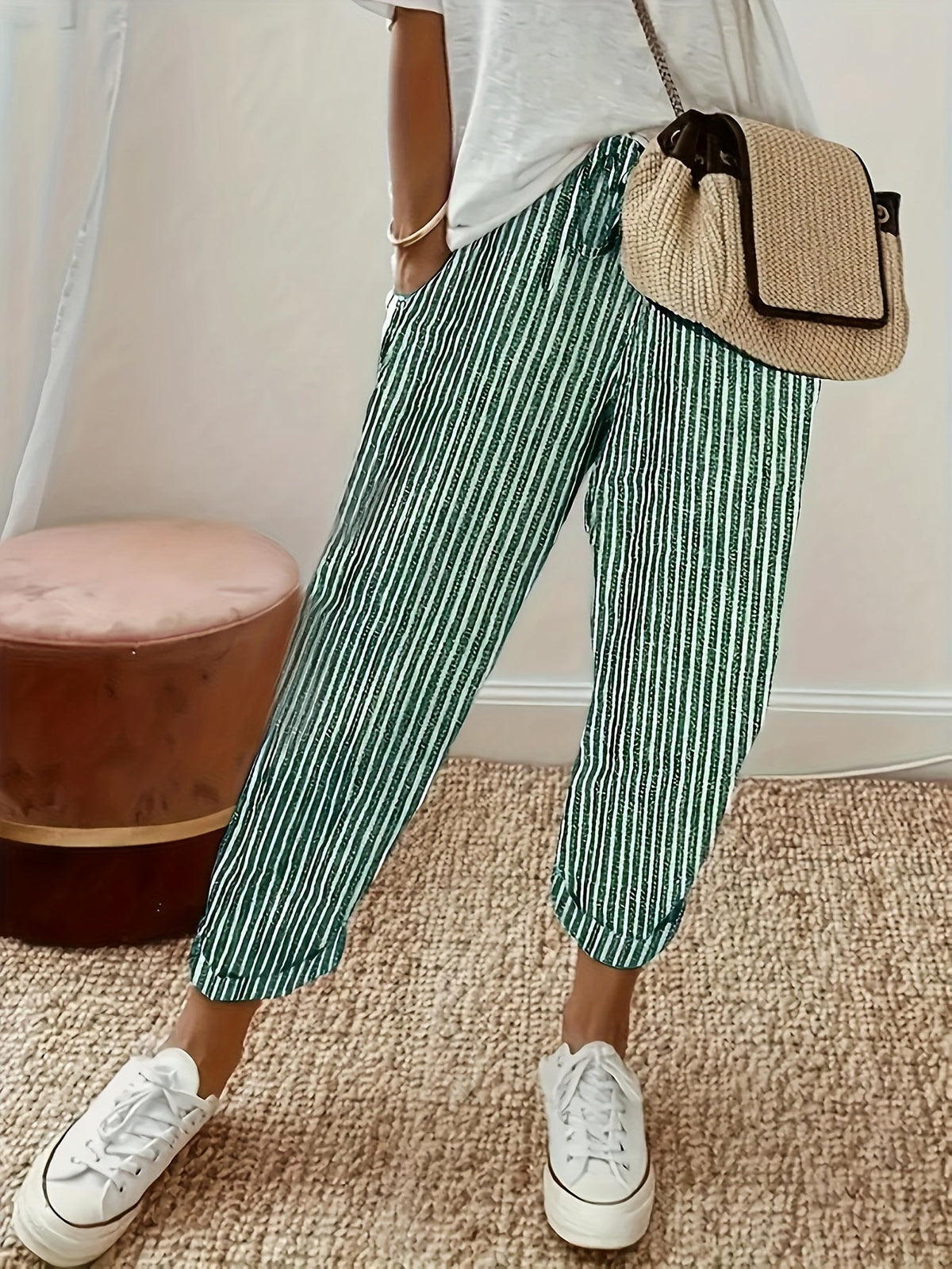 CLAIRE LYON | PANTALONS LARGES À RAYURES POUR FEMMES