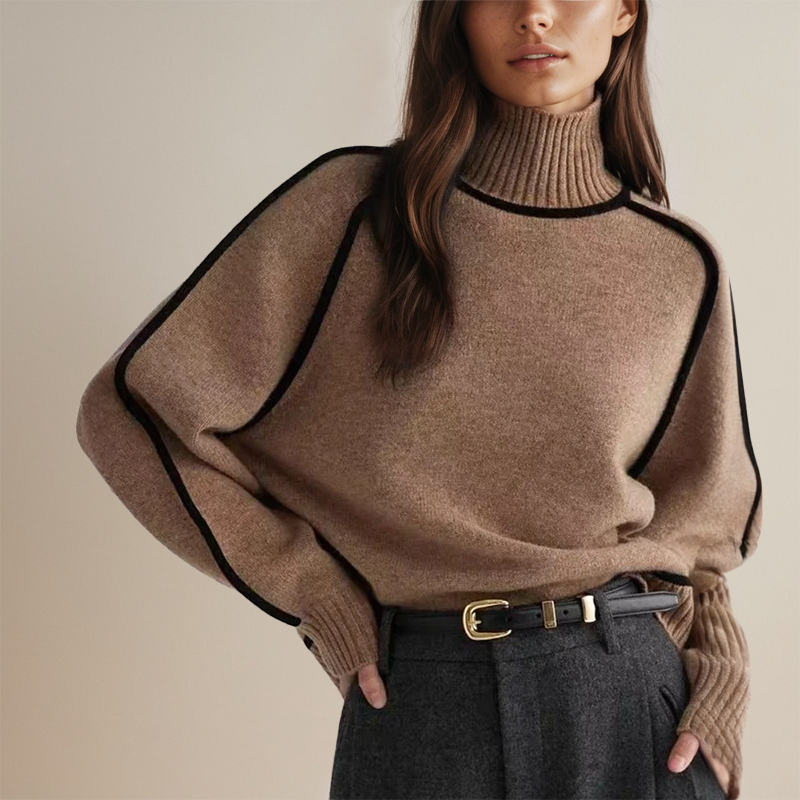 Emilie | Pull Col Montant Doux Similaire au Maille