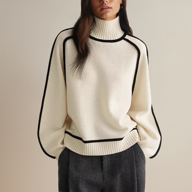 Emilie | Pull Col Montant Doux Similaire au Maille