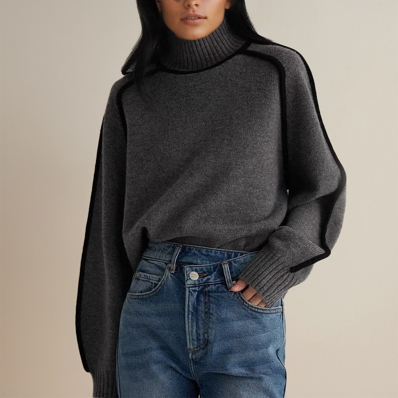 Emilie | Pull Col Montant Doux Similaire au Maille
