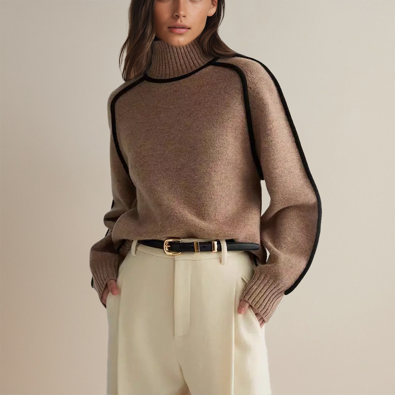 Emilie | Pull Col Montant Doux Similaire au Maille